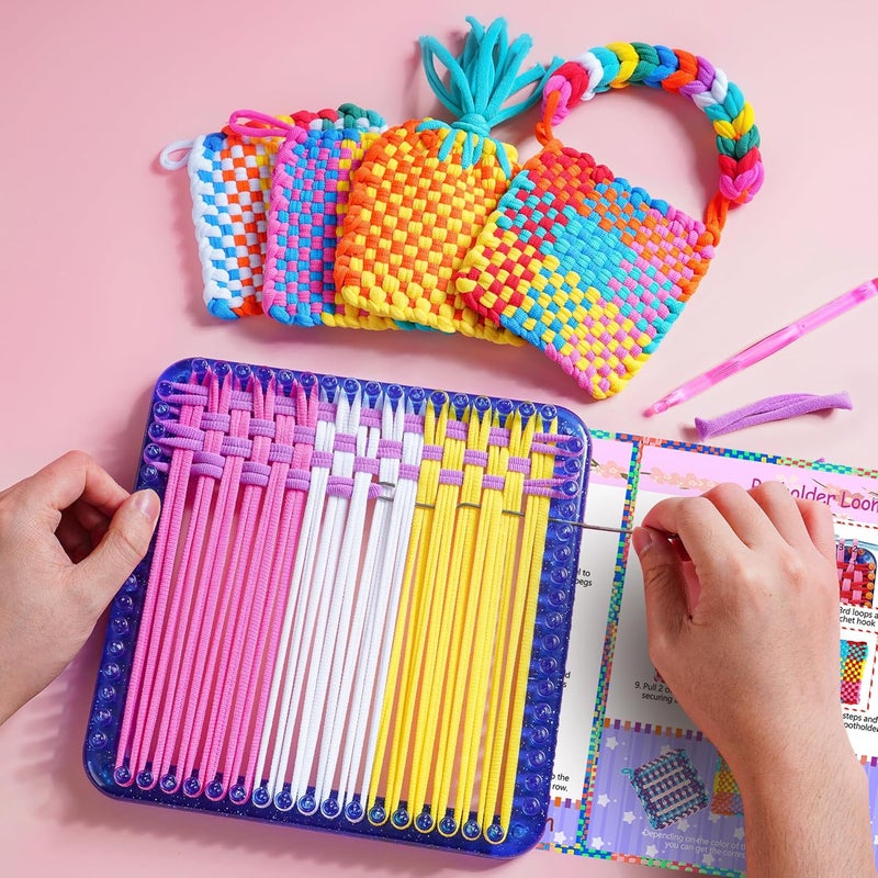 Renlive Upgraded Weaving Loom Kit Toys for Kids & Adults, DIY Arts & Crafts, Easy Potholder Loom Knitting Activity for Beginners, Ideal Gifts for Girls Ages 5 6 7 8-12 13 Years Old, 252 Craft Loops - Image 3